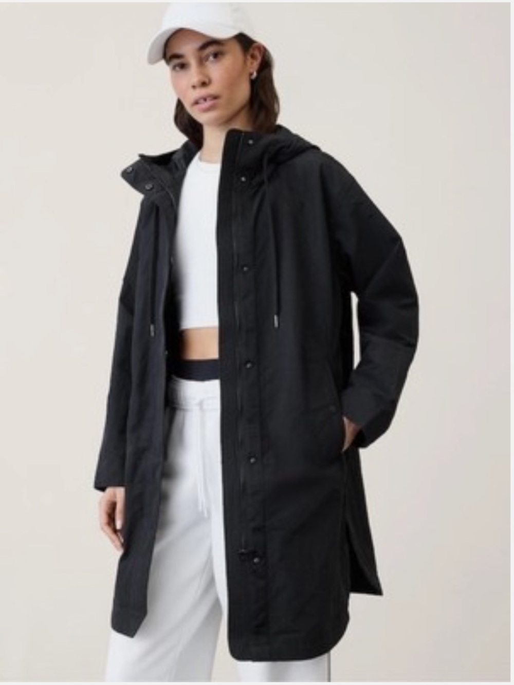Athleta Everywhere Anorak Jacket Black‎ XS NWOT Rain Parka